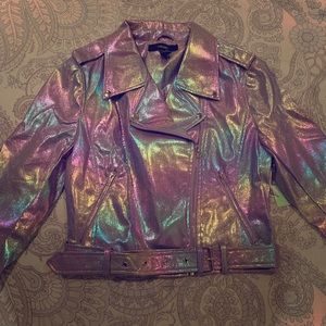 Forever 21 Holographic Biker Jacket